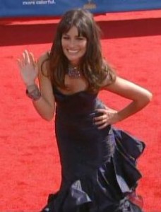 Lea Michelle in Oscar de la Renta Emmys 2010 Lea Michelle in Oscar de la Renta Emmys 2010